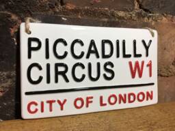 Piccadilly Circus-City Of London-London Street Sign-London Signs-British Gift-Crazy House-London Tourist-Home Decor-Wall Sign-Family Home - thumbnail 1