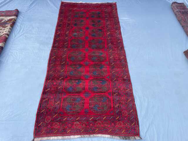 3x6 Akhcha Afghan Rug - Handmade High-Pile Wool Carpet New Turkmen Bokhara Tribal Design Cozy Boho Area For Living Or Bedroom - image 1
