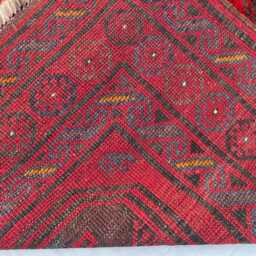 3x6 Akhcha Afghan Rug - Handmade High-Pile Wool Carpet New Turkmen Bokhara Tribal Design Cozy Boho Area For Living Or Bedroom - thumbnail 4