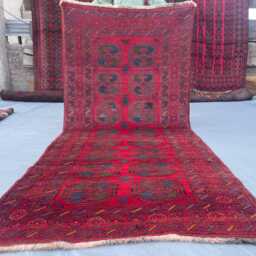 3x6 Akhcha Afghan Rug - Handmade High-Pile Wool Carpet New Turkmen Bokhara Tribal Design Cozy Boho Area For Living Or Bedroom - thumbnail 2