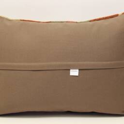 Turkish Kilim Pillow Cover 16x24, Vintage Wool Lumbar Cushion - thumbnail 4