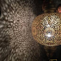 Moroccan Brass Pendant Light Handmade Floral Lighting - 25 - thumbnail 3