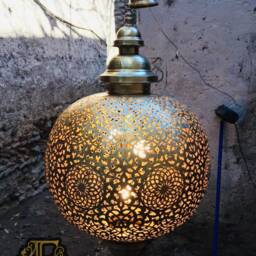 Moroccan Brass Pendant Light Handmade Floral Lighting - 25 - thumbnail 2