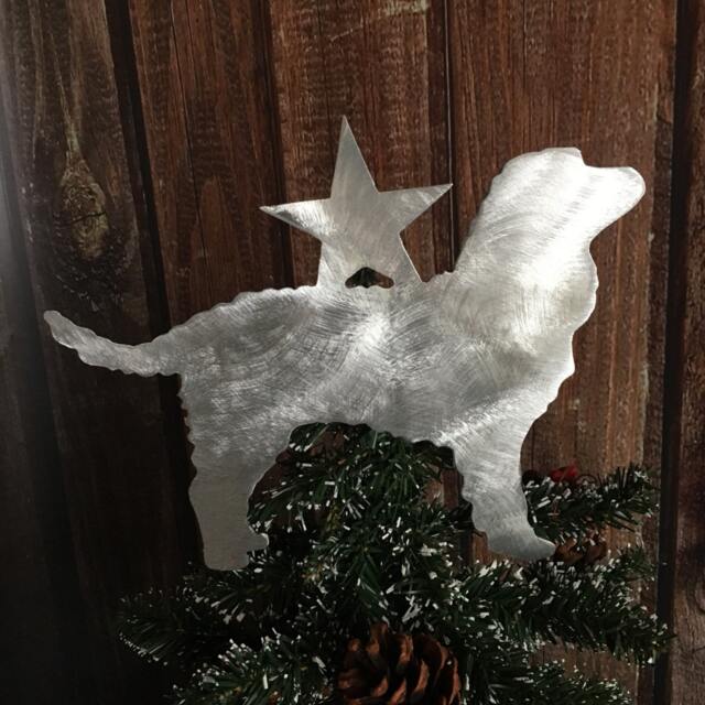 American Water Spaniel With Star, Metal Dog Tree Topper, Holiday, Wreath Decor, Christmas, Aluminum, Yard Stake Or Wall Hanging, Lightweight - image 1