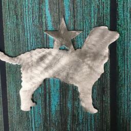 American Water Spaniel With Star, Metal Dog Tree Topper, Holiday, Wreath Decor, Christmas, Aluminum, Yard Stake Or Wall Hanging, Lightweight - thumbnail 4