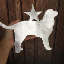 American Water Spaniel With Star, Metal Dog Tree Topper, Holiday, Wreath Decor, Christmas, Aluminum, Yard Stake Or Wall Hanging, Lightweight - thumbnail 2