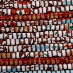 Hand Woven Rug - Cotton Brown Floral. #1345 - thumbnail 4