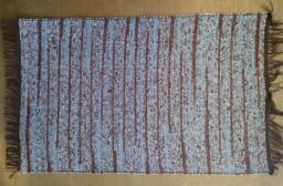 Hand Woven Rug - Cotton Brown Floral. #1345 - thumbnail 2