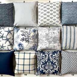 Blue Throw Pillows Dark Blue Decorative Pillow Covers 18 20x20 All Sizes. Euro Shams - thumbnail 2