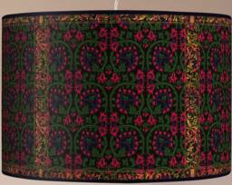 Lampshade Floor Lamp, Retro Vintage Artisanal Flowers - thumbnail 1