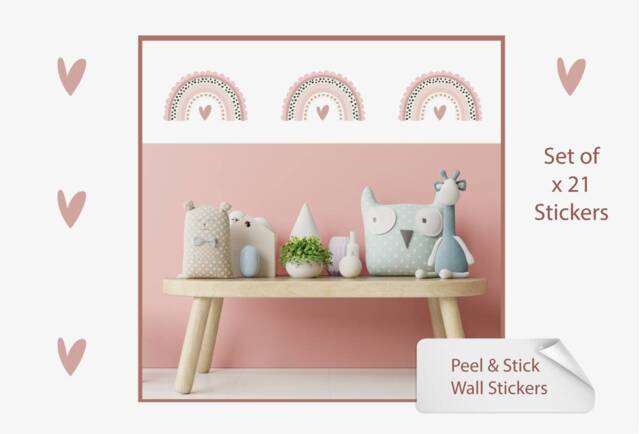 Pink Rainbow Dalmatian Spot Wall Sticker Decals - Children's Nursery Art Playroom Decor - image 1