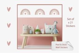 Pink Rainbow Dalmatian Spot Wall Sticker Decals - Children's Nursery Art Playroom Decor - thumbnail 1