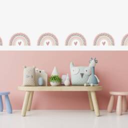 Pink Rainbow Dalmatian Spot Wall Sticker Decals - Children's Nursery Art Playroom Decor - thumbnail 2