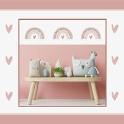 Pink Rainbow Dalmatian Spot Wall Sticker Decals - Children's Nursery Art Playroom Decor - thumbnail 3