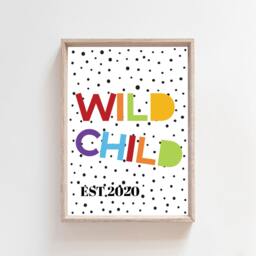 Wild Child Print, Boys Nursery Wall Art, Bedroom Decor, Playroom Prints, Childrens Toddler - thumbnail 2