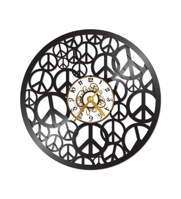 Free Shippingpeace Themed Vinyl Album Record Clock Made in The > Usa - image 1