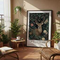 stag William Morris Wall Art Vintage Poster, Floral Art Print - thumbnail 3