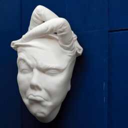 Abstract Sculpture, Home Decor, 3D Wall Art, Modern Head Pulled Face Hanging - thumbnail 3