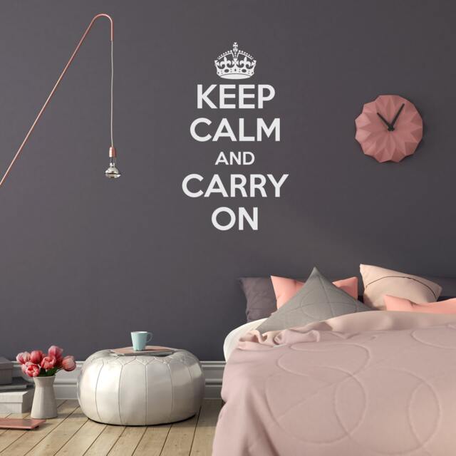 Keep Calm & Carry On Quote Removable Vinyl Wall Decal Stickers Home Decor Art - image 1