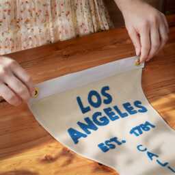 Hand Embroidered Boston Pennant Flag Custom City Name Vintage Feel Trending Popular Wall Art Unique Handmade Gifts - thumbnail 3