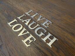 Live Laugh Love Metal Wall Art, Metal Letters Art Sign, Home Decor, Big Small Letters - thumbnail 1