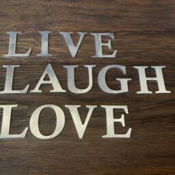 Live Laugh Love Metal Wall Art, Metal Letters Art Sign, Home Decor, Big Small Letters - thumbnail 2
