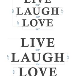 Live Laugh Love Metal Wall Art, Metal Letters Art Sign, Home Decor, Big Small Letters - thumbnail 4