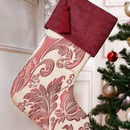 Paisley Christmas Stocking With Burgundy Cuff - thumbnail 2