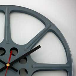 Film Reel Wall Clock - New 30cm Handmade Upcycled Metal Modern Unique Movie Gift Off The Clocks - thumbnail 3