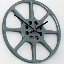 Film Reel Wall Clock - New 30cm Handmade Upcycled Metal Modern Unique Movie Gift Off The Clocks - thumbnail 2