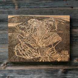 Sun Peaks, British Columbia Ski Trail Map - Engraved Wood Wall Art, Winter Sport Cabin Decor, Snowboard Mountain, Personalize Family Gift - thumbnail 2