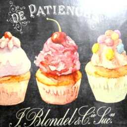 Chalkboard French Pastry Sign With 3 Decorated Cupcakes - thumbnail 2