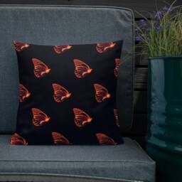 Orange Butterfly Cushion Cover - Pillow Case Throw Scatter Insect Gifts Home Decor - thumbnail 1