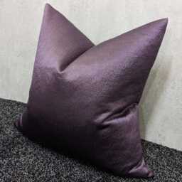 Grape Purple Satin Cushion Cover, Textured Modern Pillow - thumbnail 2