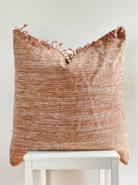 Brown Dot Block Print Mudcloth Hmong Pillow Case - image 1