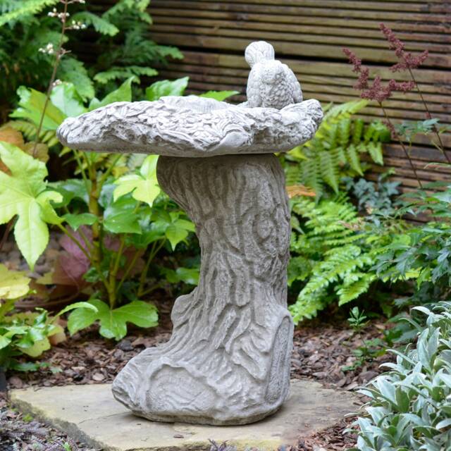 Birds Nest Hand Cast Stone Bird Bath - Best Quality Highly Detailed Garden Ornaments Decor - image 1