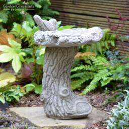 Birds Nest Hand Cast Stone Bird Bath - Best Quality Highly Detailed Garden Ornaments Decor - thumbnail 3
