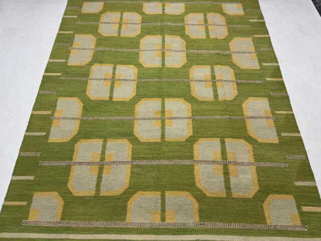 Handmade Swedish Kilim Rug Custom Scandinavian Wool Rug, Boho Decor Minimalist Carpet - image 1