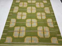 Handmade Swedish Kilim Rug Custom Scandinavian Wool Rug, Boho Decor Minimalist Carpet - thumbnail 1
