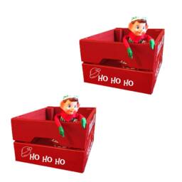 Personalized Christmas Eve Box, Hand-Painted Wooden Santa Hamper - thumbnail 3