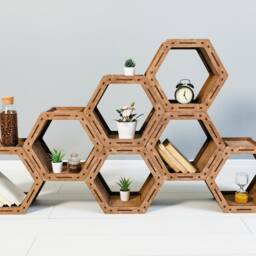 Room Divider, Hexagon Shelves, Loft Shelf, Geometric Shelves, Custom Bookcase, Housewarming Gift, Modular Shelving, Shelves - thumbnail 2