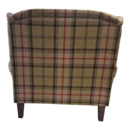 Queen Anne Wingback Fireside Chair Extra Wide Tartan Armchair - thumbnail 4