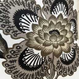 Schumacher Luxury Designer Hothouse Flowers Pale Taupe Black Cushion Pillow Cover - thumbnail 2