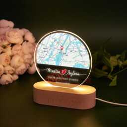Where Our Story Started Map Night Light, Long Distance Relationship Lamp, Anniversary Gift, Couple Special Location Gift For Boyfriend - thumbnail 2