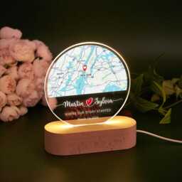 Where Our Story Started Map Night Light, Long Distance Relationship Lamp, Anniversary Gift, Couple Special Location Gift For Boyfriend - thumbnail 3