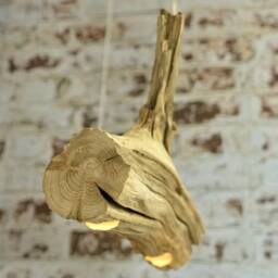 Tree Trunk Lamp With 2 Led Spots Length 47 cm - thumbnail 2