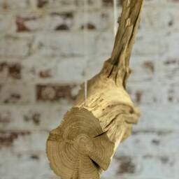 Tree Trunk Lamp With 2 Led Spots Length 47 cm - thumbnail 4