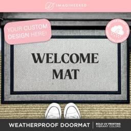 Custom Text Outdoor Door Mat - Personalized Rug Customized Doormat Washable Realtor Gift