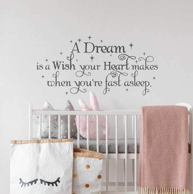 Princess Quote Wall Decal A Dream Is Wish, Nursery Decor Lw33 - image 1