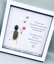 Retirement Gift, Good Luck Present, Pebble Art Picture Framed Poem, Wall Art, Home Decor Gift